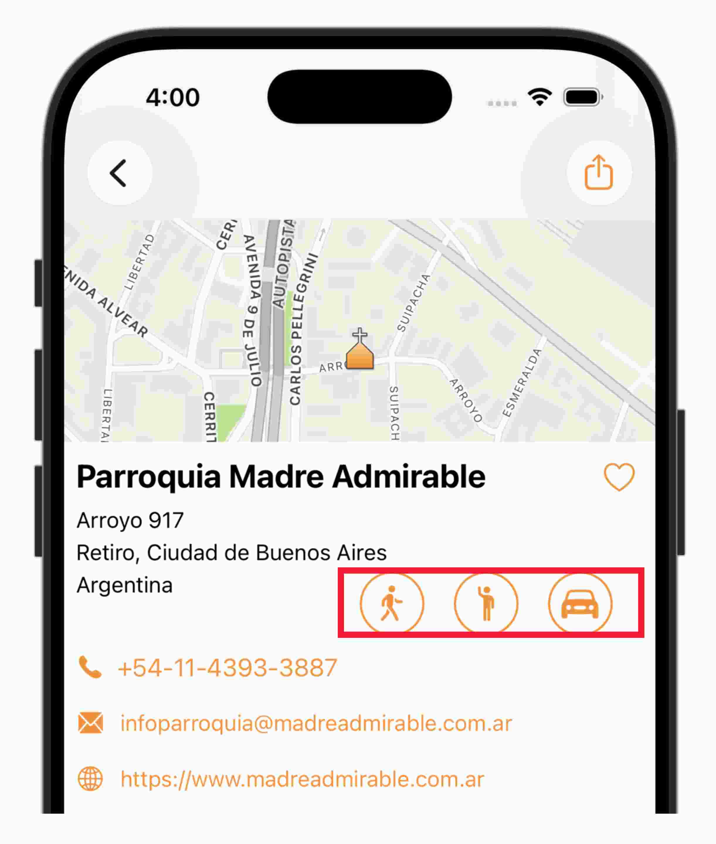Como chegar a uma igreja - App Horários de Missa - Horários de Missa