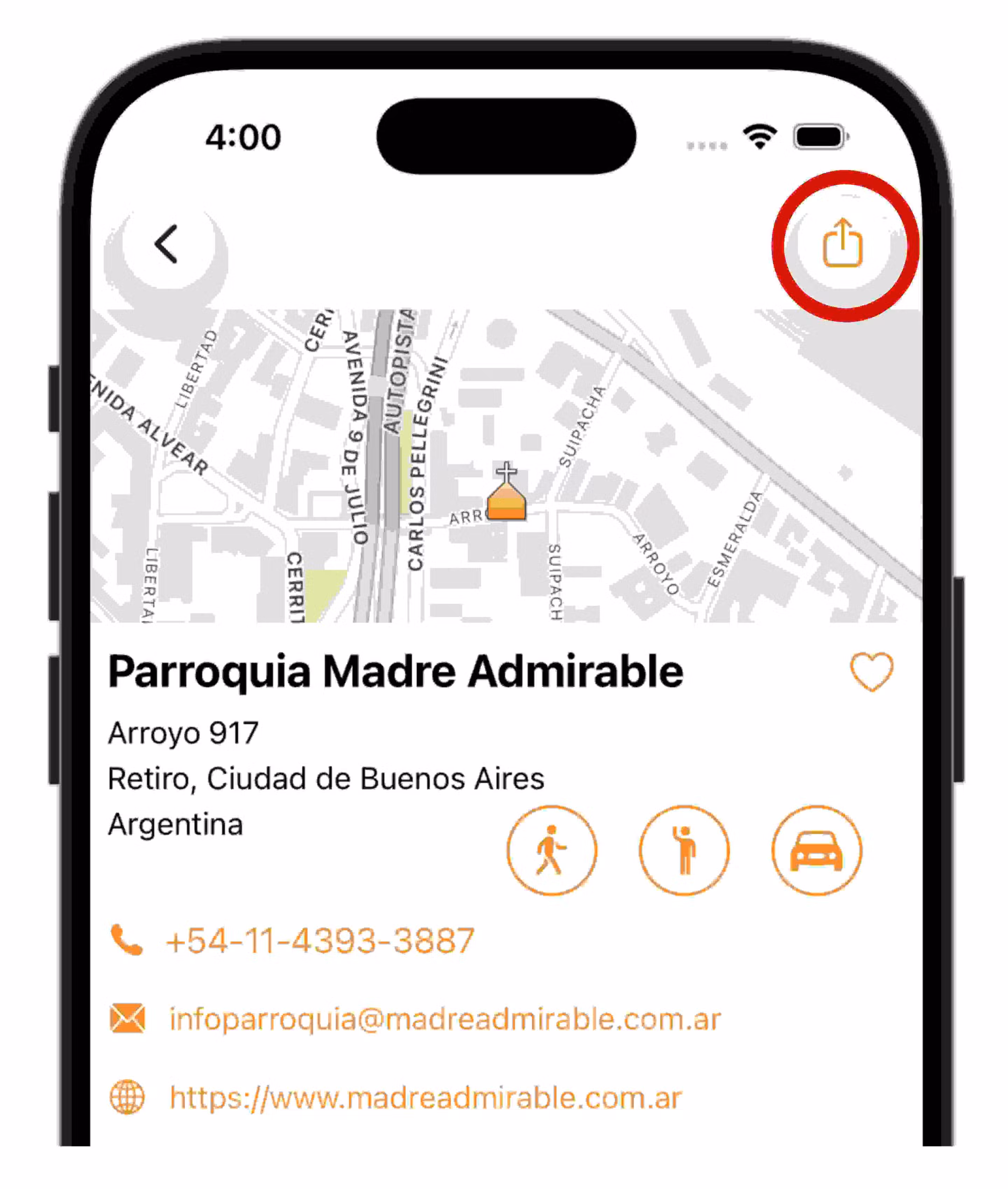 Horários de uma igreja - Ícone Compartilhar Igreja - Horários de Missa