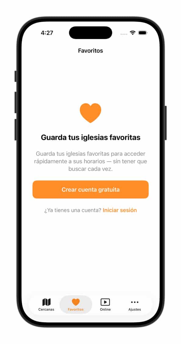 Salvar favoritos - App Horários de Missa - Horários de Missa