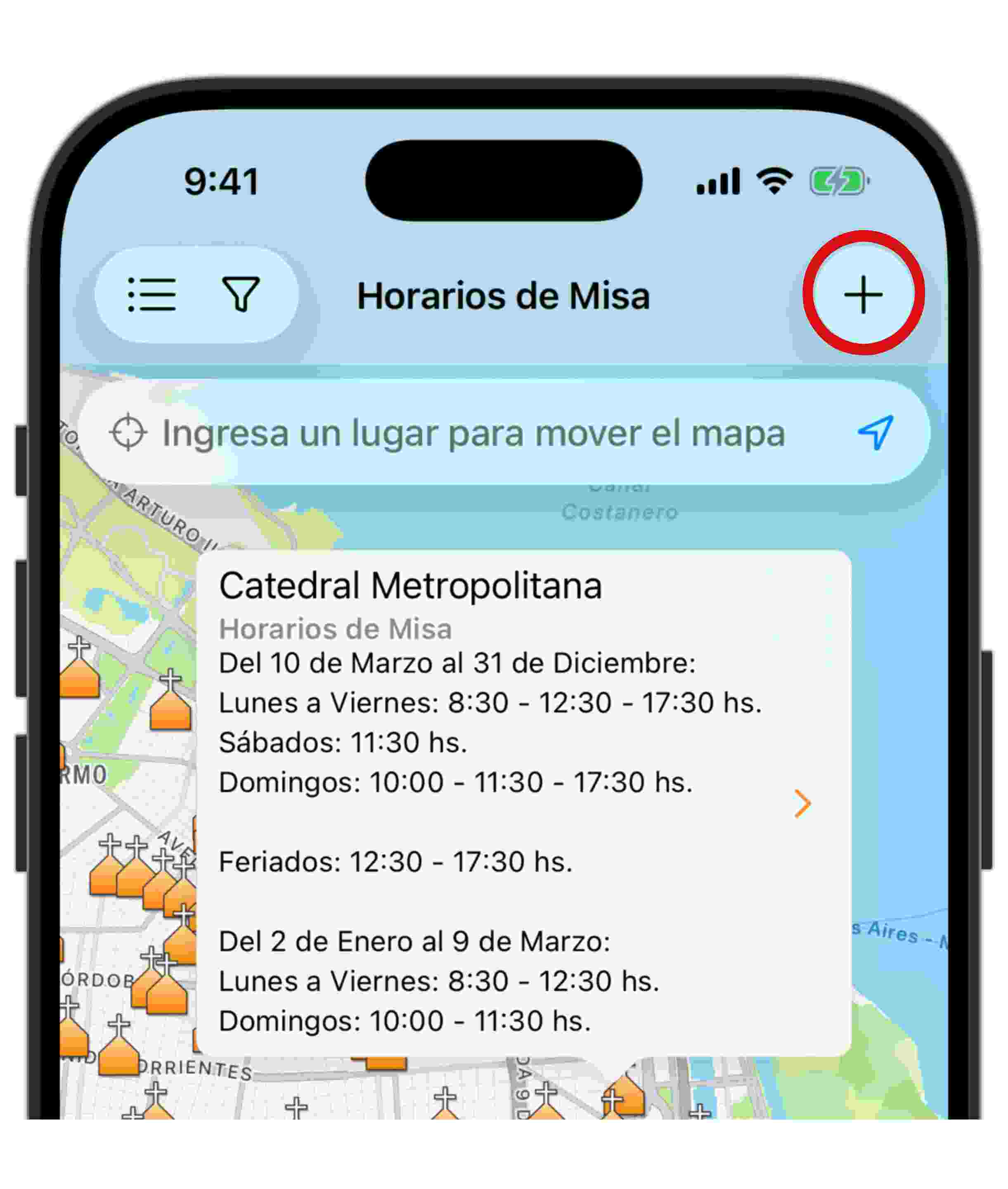 Ícone Adicionar Igreja- App Horários de Missa - Horários de Missa