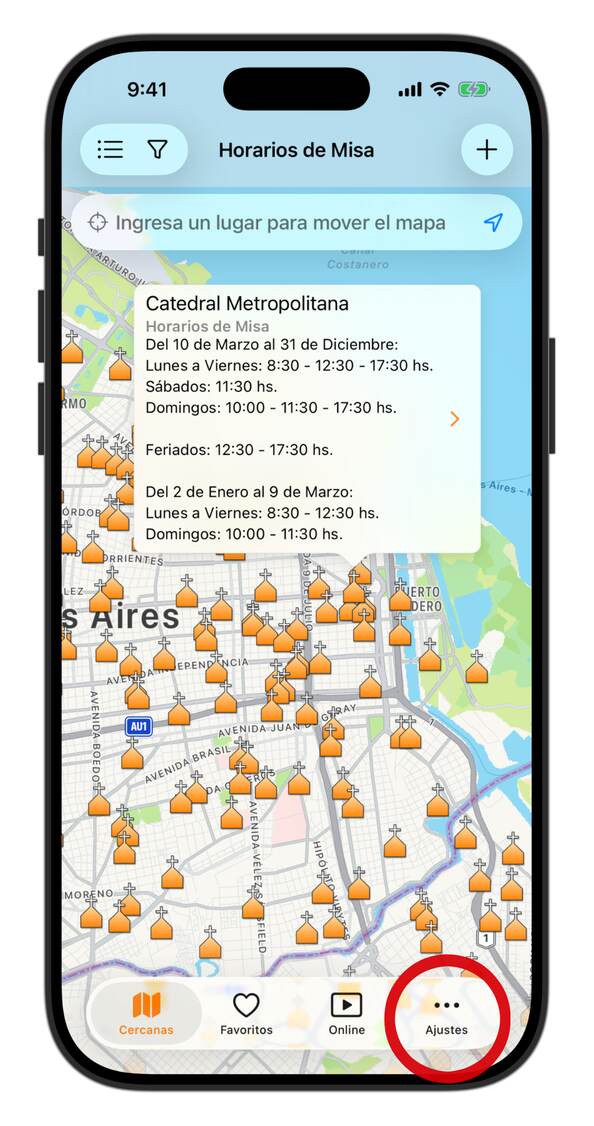 Ícone Ajustes- App Horários de Missa - Horários de Missa