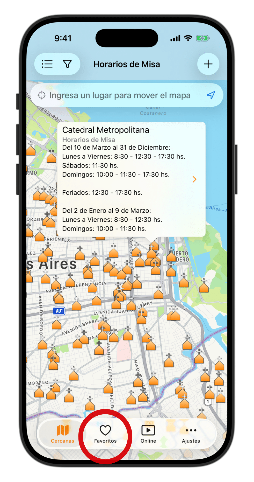Ícone Favoritos- App Horários de Missa - Horários de Missa