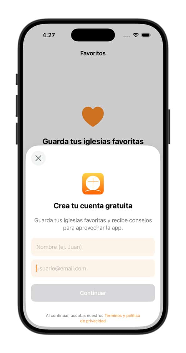 Entrar - App Horários de Missa - Horários de Missa