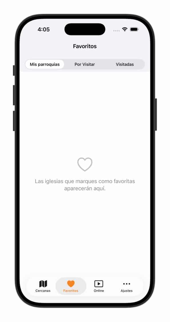 Listas de paróquias favoritas - App Horários de Missa - Horários de Missa