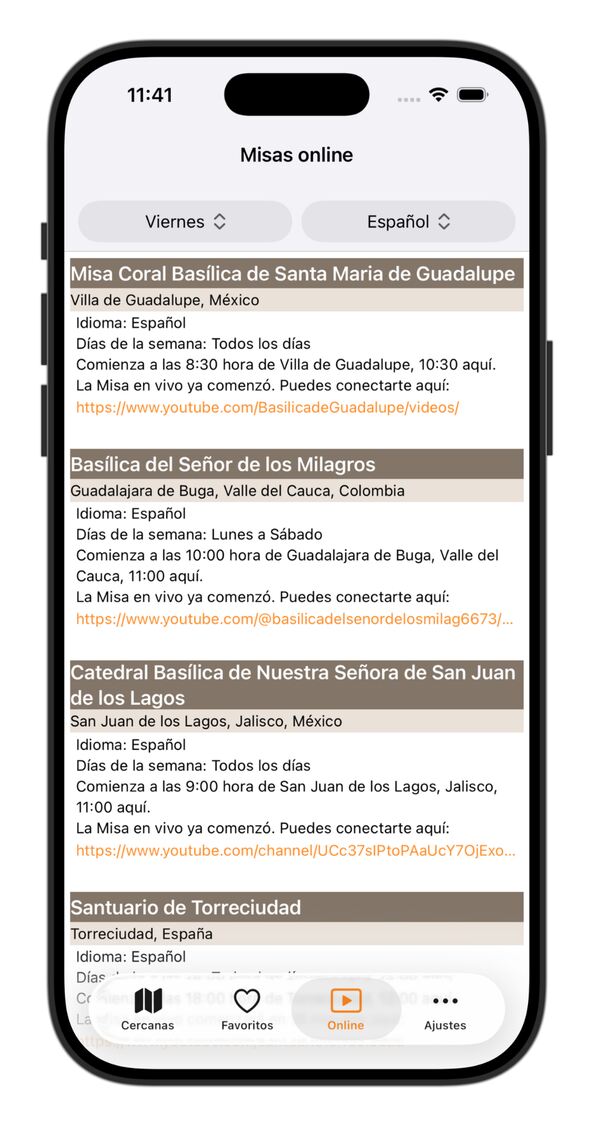 Missas Online - App Horários de Missa - Horários de Missa
