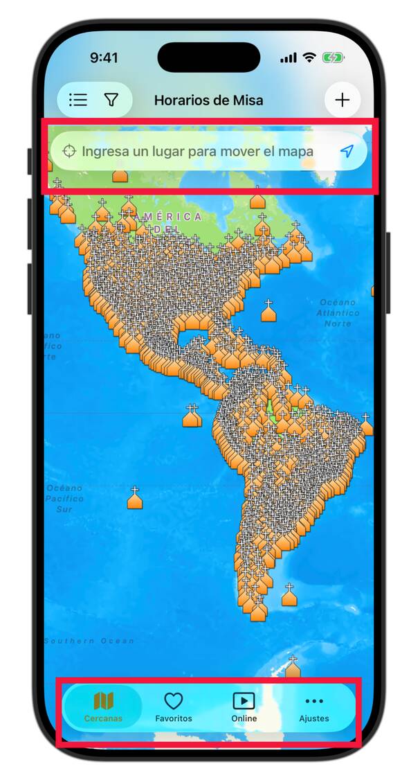Tela principal - App Horários de Missa - Horários de Missa