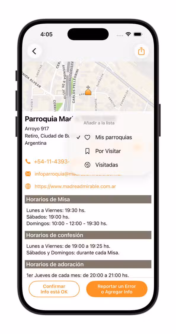 Salvar Paróquias Favoritas - Horários de Missa