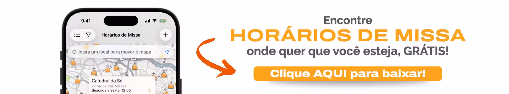 Precisa encontrar os horários de Missa em uma igreja próxima? Baixe o aplicativo Horários de Missa GRÁTIS! Baixe agora se você está procurando "igrejas perto de mim", "igreja católica perto de mim" ou "horários de missa perto de mim".