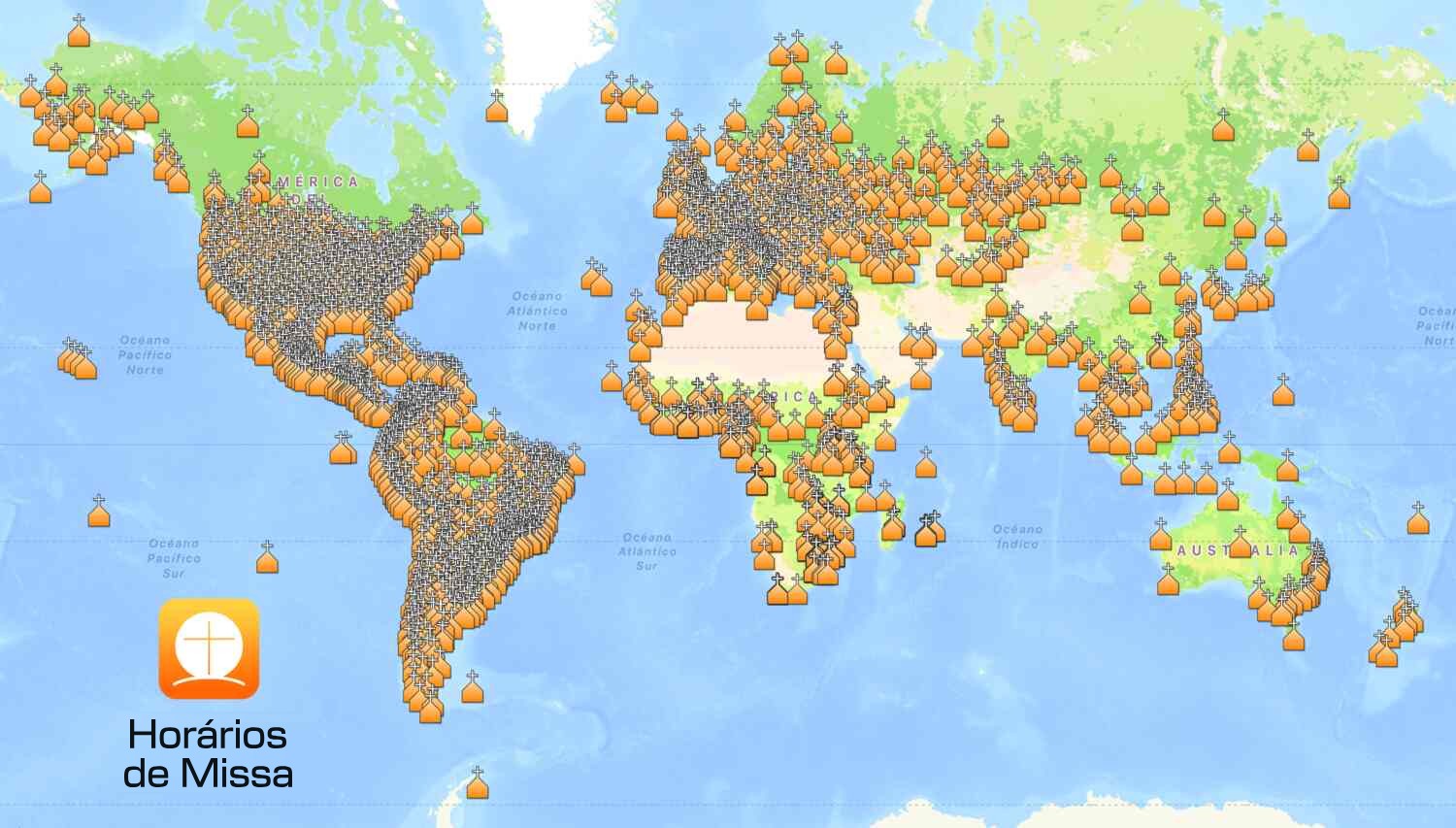 Horários de Missa é global: igrejas católicas no mundo inteiro.