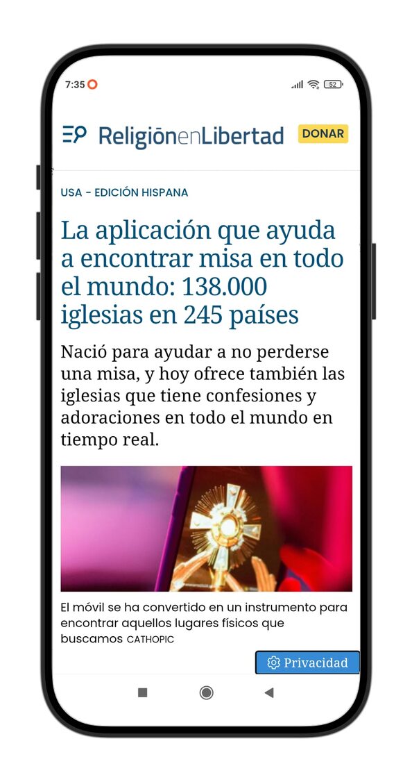 Matéria - Horários de Missa no Religión en Libertad