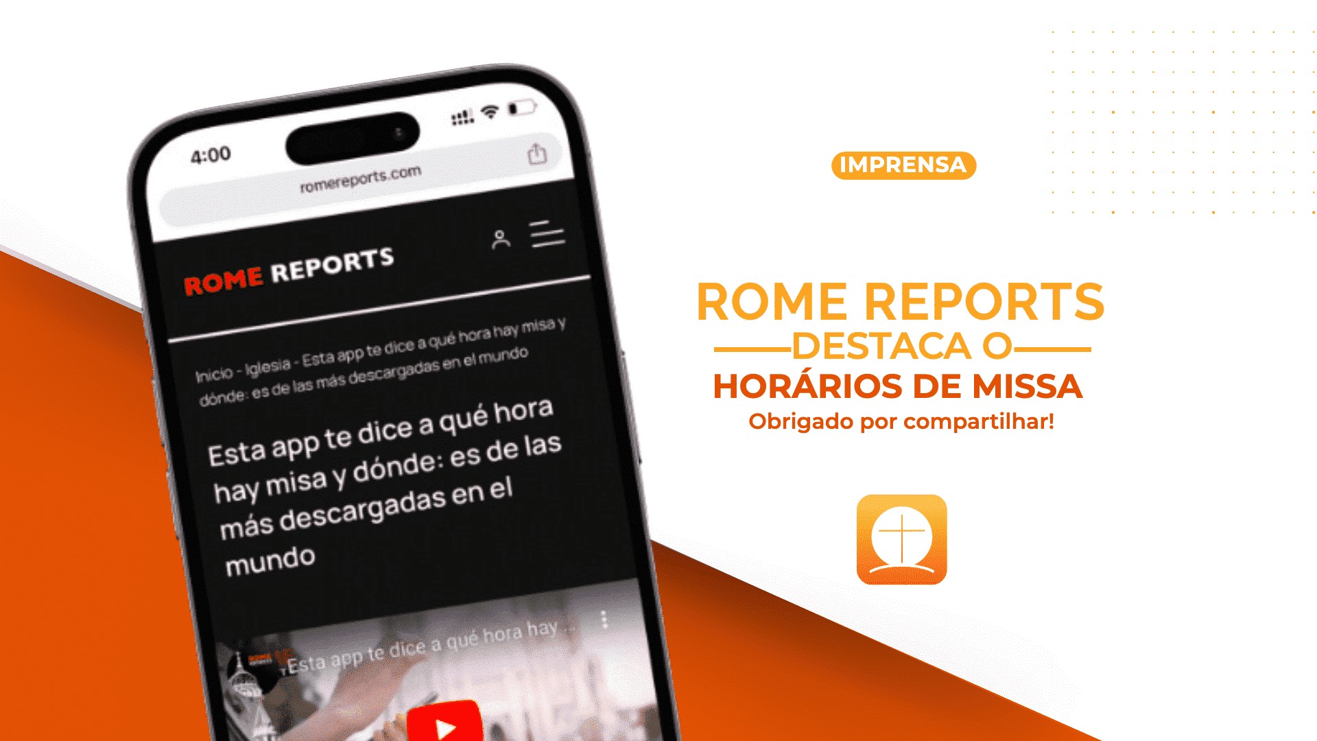 Rome Reports destaca o aplicativo Horários de Missa
