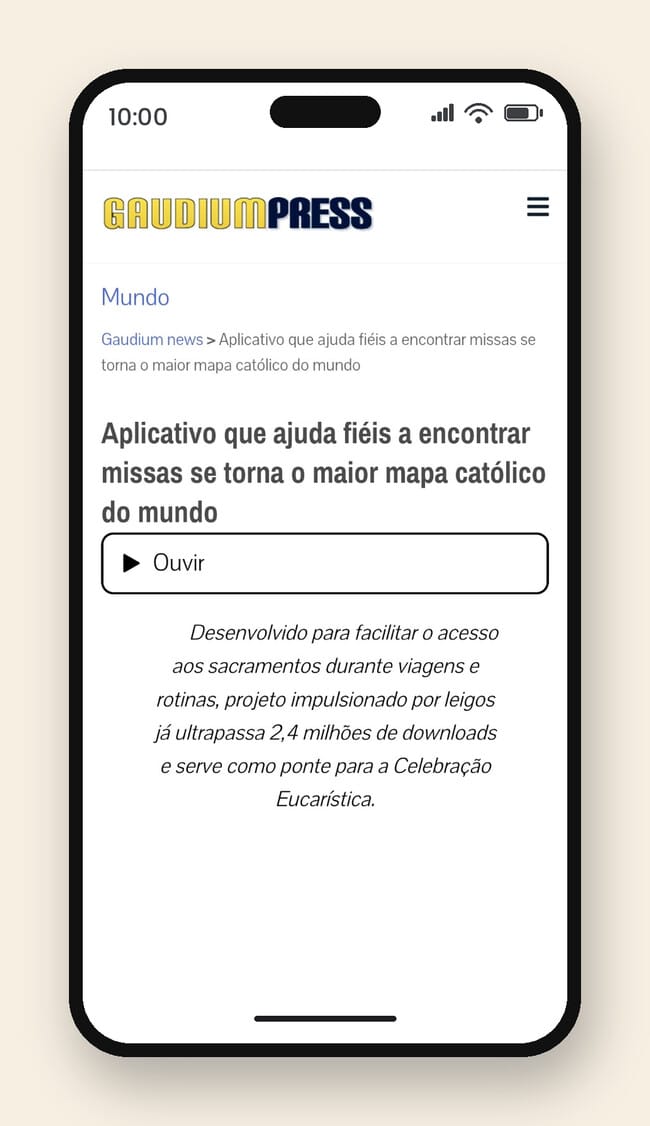 Horários de Missa na Gaudium Press - Horários de Missa